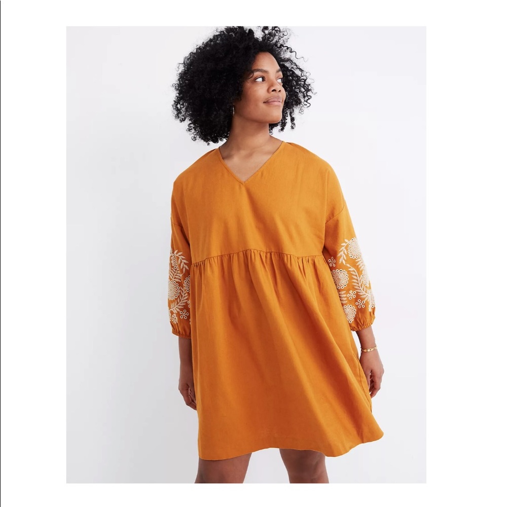 Embroidered Sleeve Popover Dress